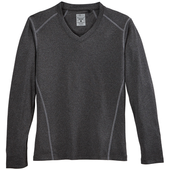 River's End Ladies' Contrast Stitch Long Sleeve V-Neck Tee