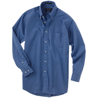 Forsyth Men's Box Check Button-Down Collar Long Sleeve Shirt (37" Sleeve)