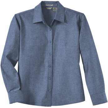 River's End Ladies' Yarn Dyed Chambray Long Sleeve Shirt