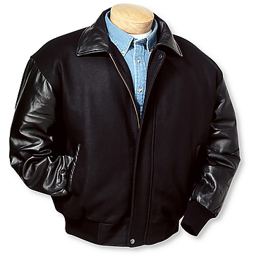 Burk's Bay Men's Wool/Premium Lambskin Full-Zip Jacket