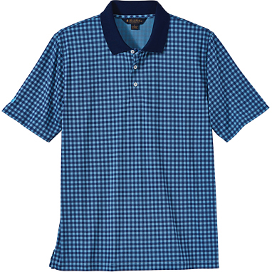 Brooks Brothers Men's Gingham Jersey Short Sleeve Polo