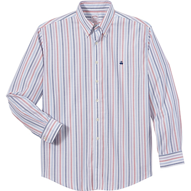 Brooks Brothers Men's Non-Iron Brookscool Heritage Stripe Oxford Long Sleeve Shirt
