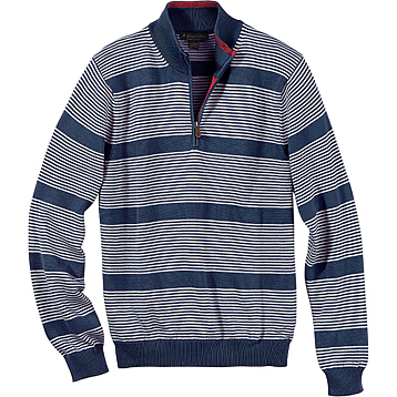 Brooks Brothers Men's Brushed Striped Half-Zip Pullover Sweater