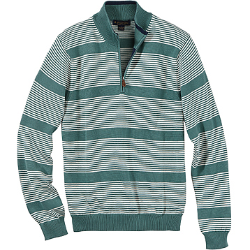 Brooks Brothers Men's Brushed Striped Half-Zip Pullover Sweater