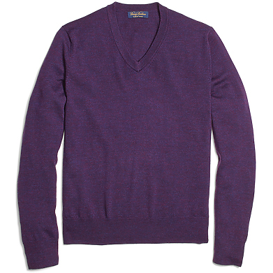 Brooks Brothers Men's Saxxon V-Neck Long Sleeve Sweater