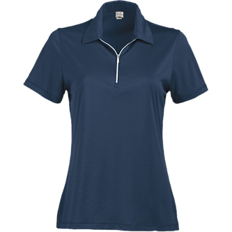 Page & Tuttle Ladies' Two-Tone Stripe Jersey Short Sleeve Polo