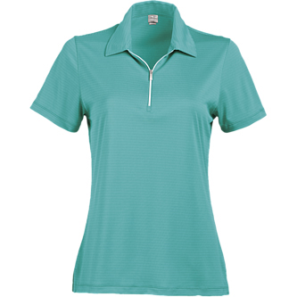 Page & Tuttle Ladies' Two-Tone Stripe Jersey Short Sleeve Polo