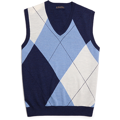 Brooks Brothers Men's Argyle V-Neck Sweater Vest