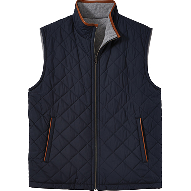 Brooks Brothers Men's Reversible Quilted Full Zip Vest